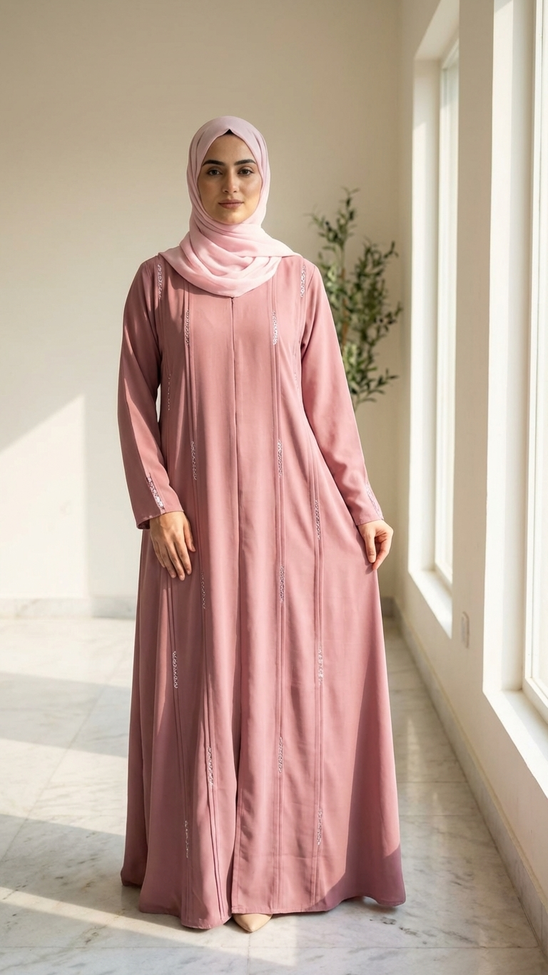 Blush Grace Panel Abaya
