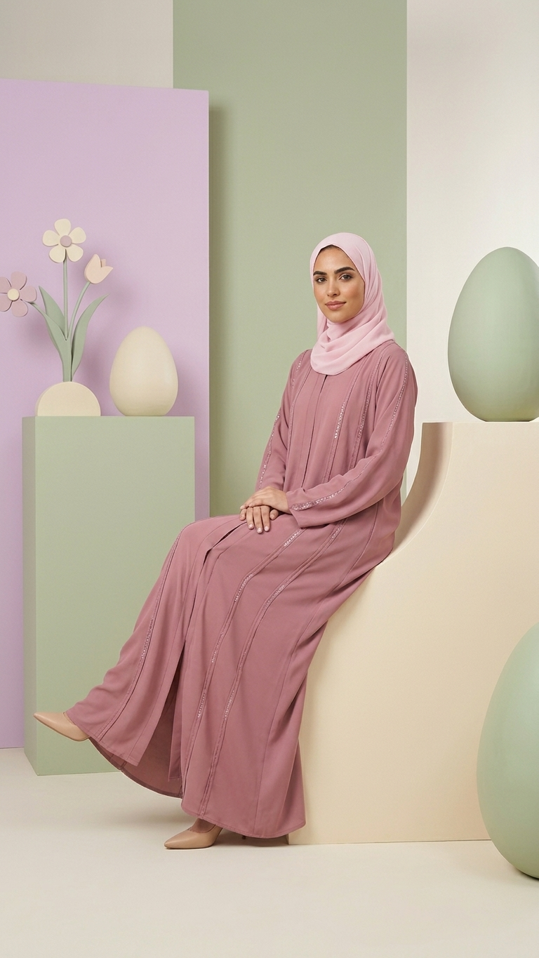 Blush Grace Panel Abaya